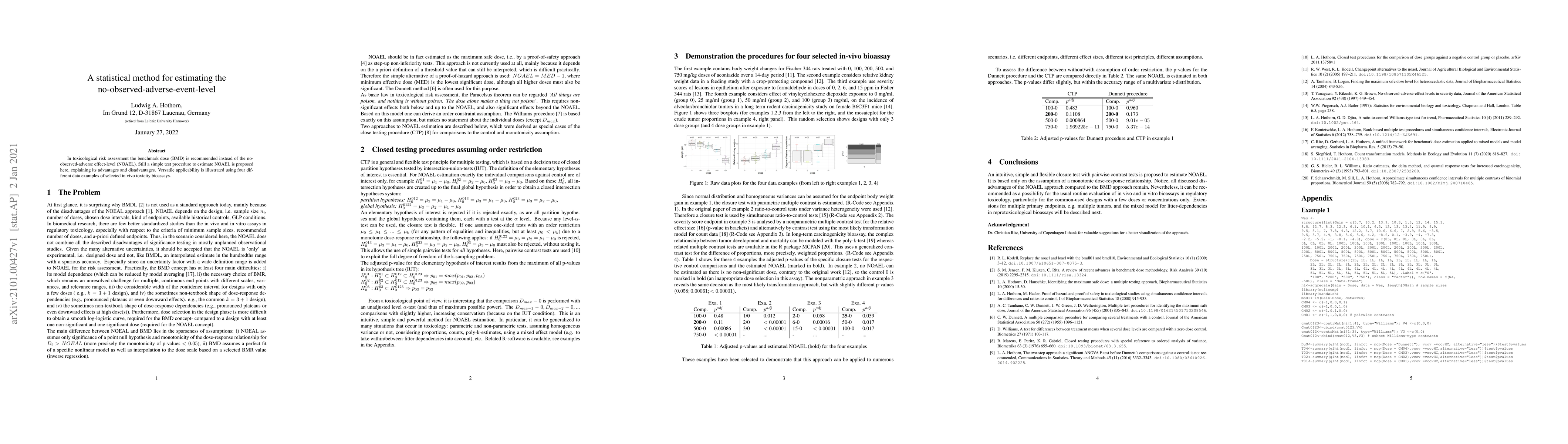 Thumbnail for A statistical method for estimating the no-observed-adverse-event-level