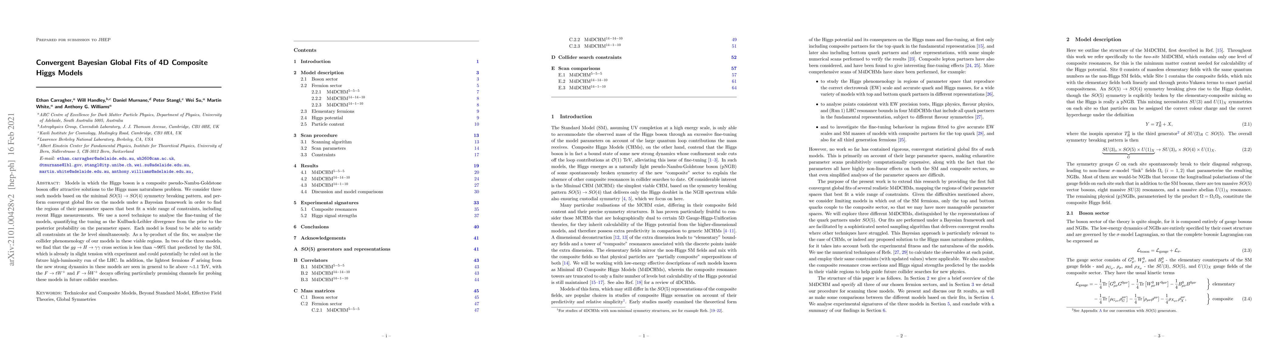 Thumbnail for Convergent Bayesian Global Fits of 4D Composite Higgs Models
