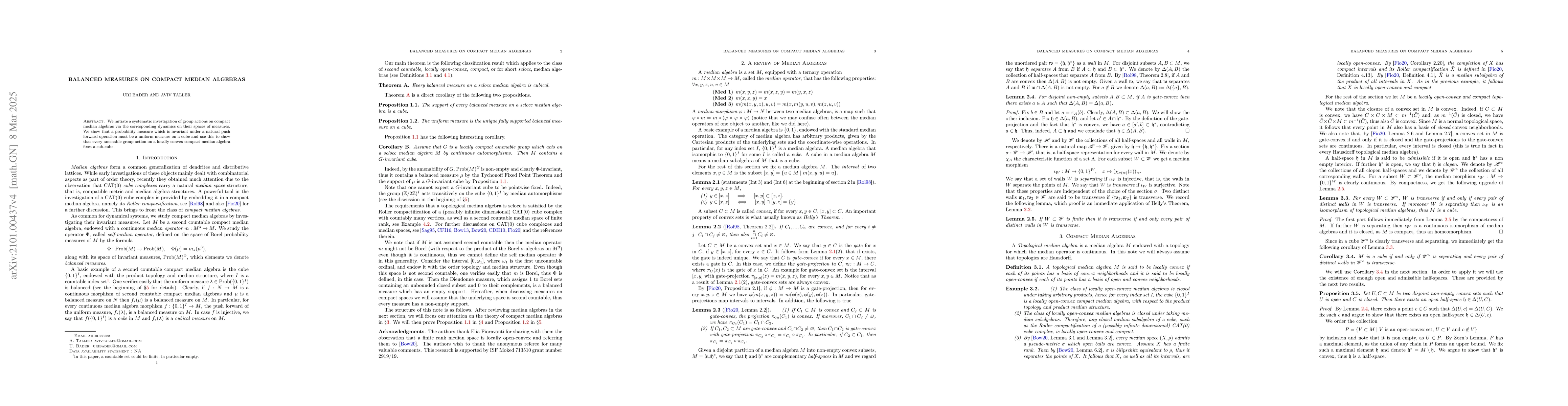 Thumbnail for Balanced Measures on Compact Median Algebras