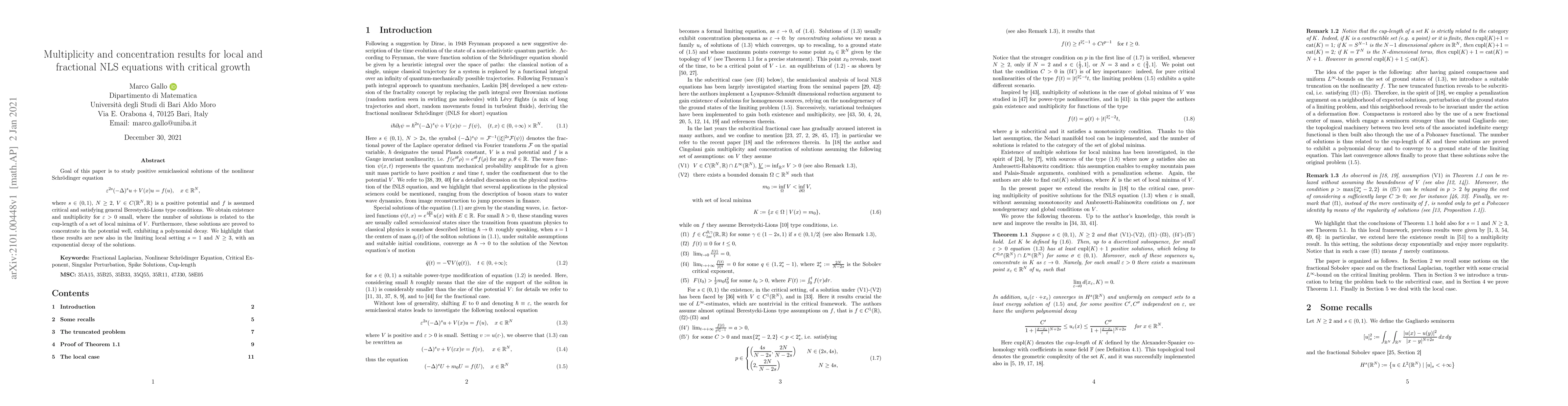 Thumbnail for Multiplicity and concentration results for local and fractional NLS
  equations with critical growth