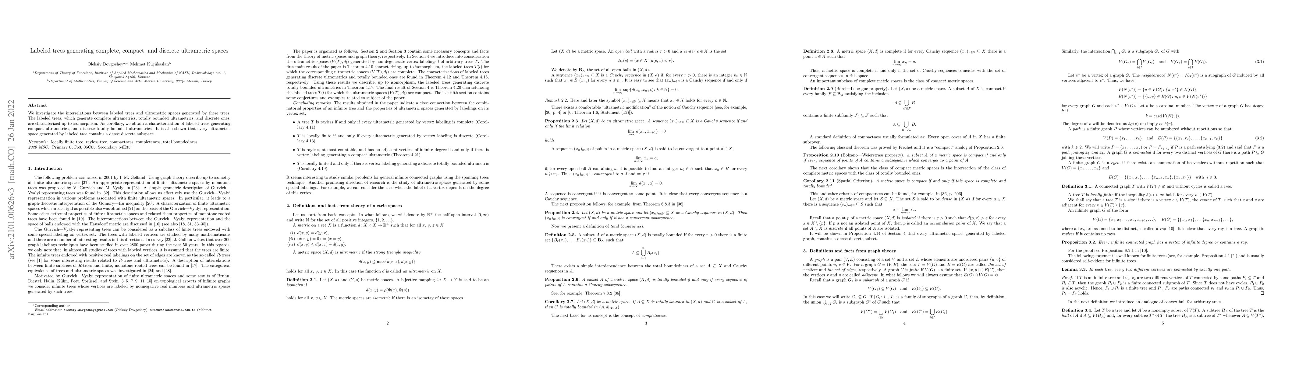 Thumbnail for Labeled trees generating complete, compact, and discrete ultrametric
  spaces