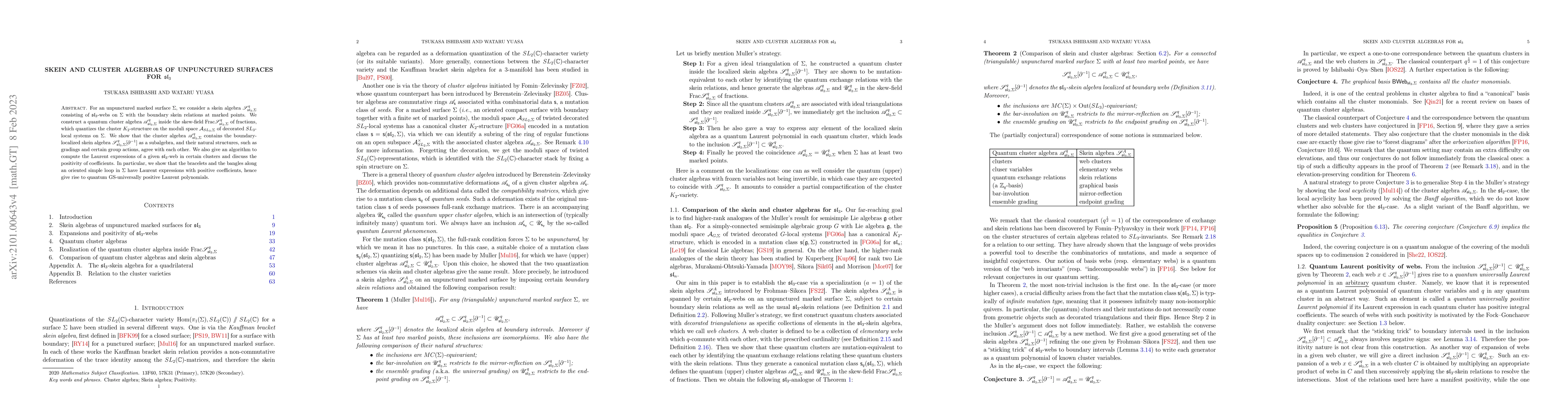 Thumbnail for Skein and cluster algebras of unpunctured surfaces for $\mathfrak{sl}_3$
