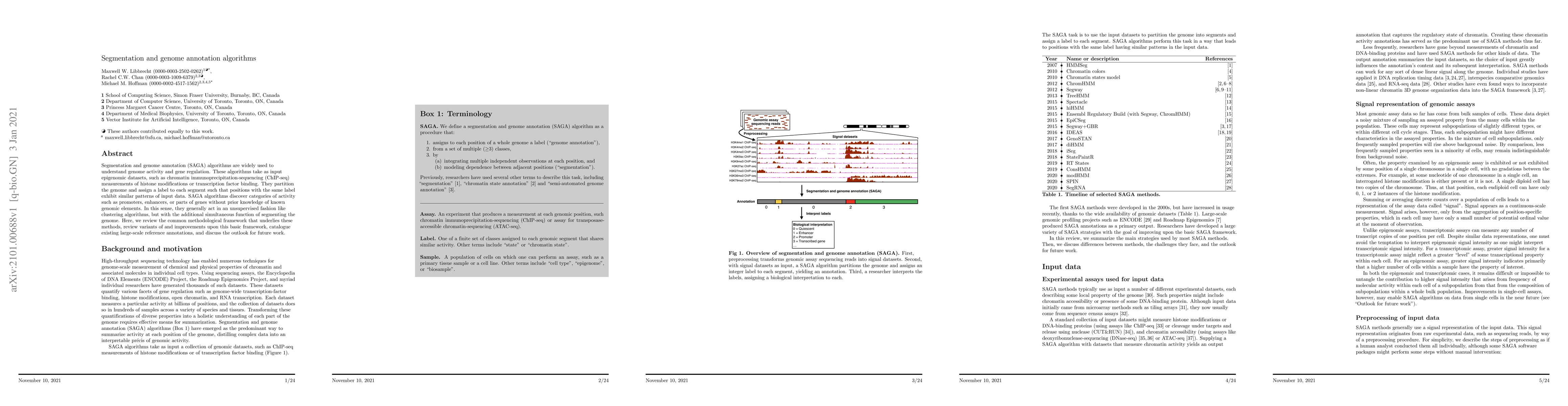 Thumbnail for Segmentation and genome annotation algorithms