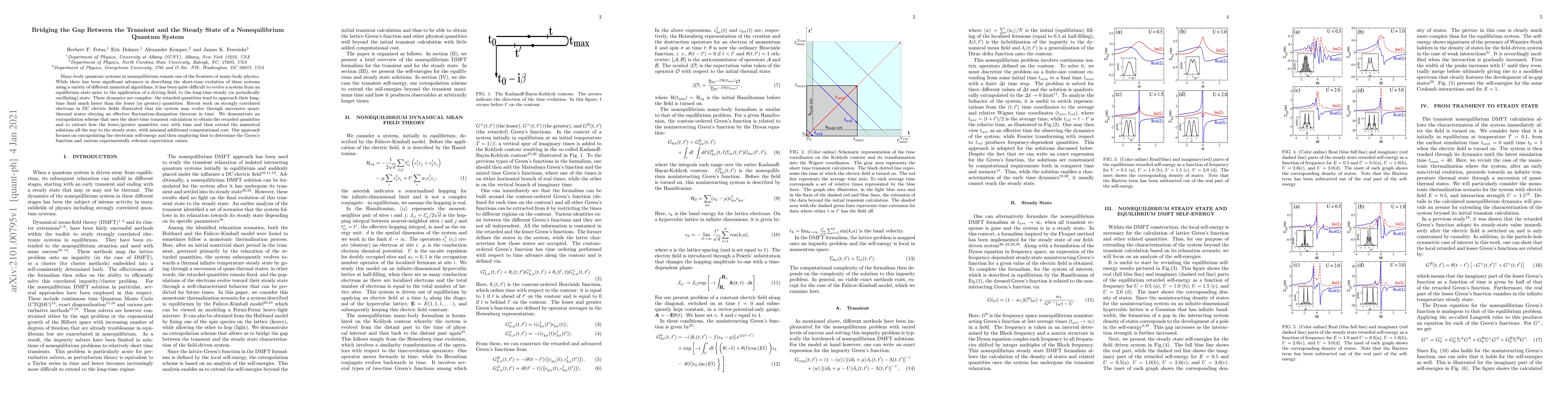 Thumbnail for Bridging the Gap Between the Transient and the Steady State of a
  Nonequilibrium Quantum System