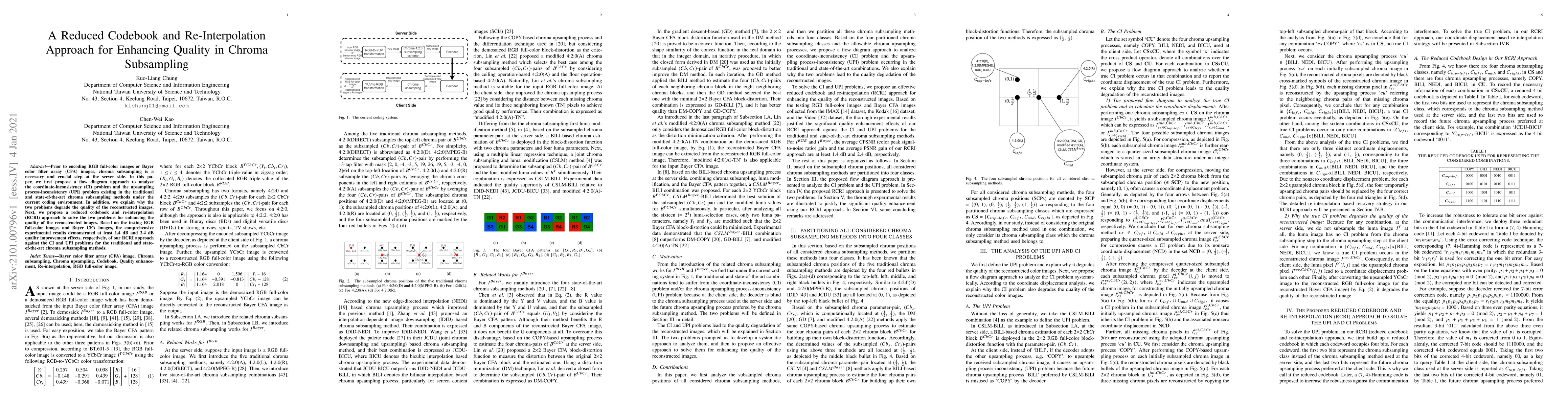 Thumbnail for A Reduced Codebook and Re-Interpolation Approach for Enhancing Quality
  in Chroma Subsampling