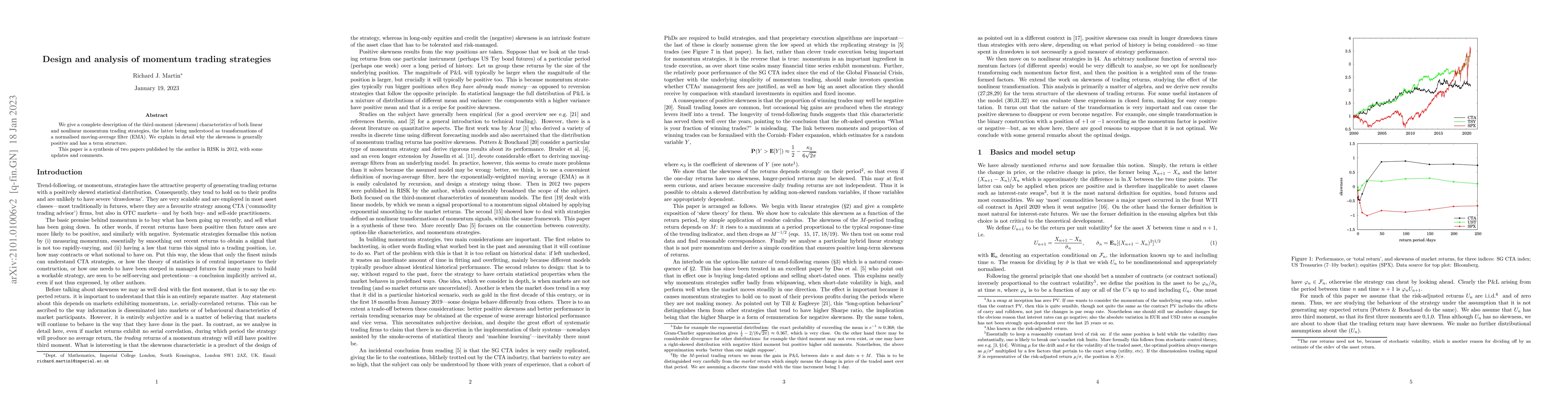 Thumbnail for Design and analysis of momentum trading strategies