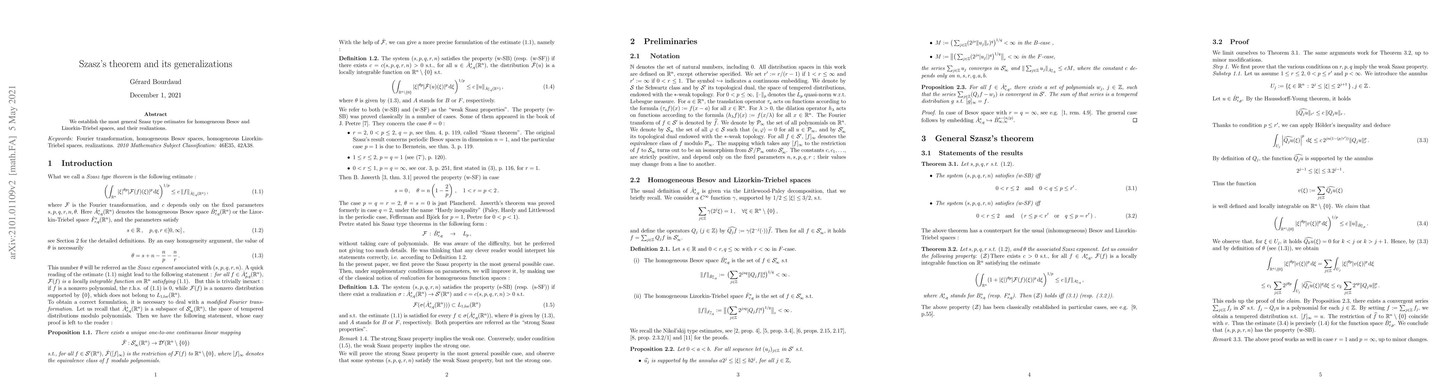 Thumbnail for Szasz's theorem and its generalizations