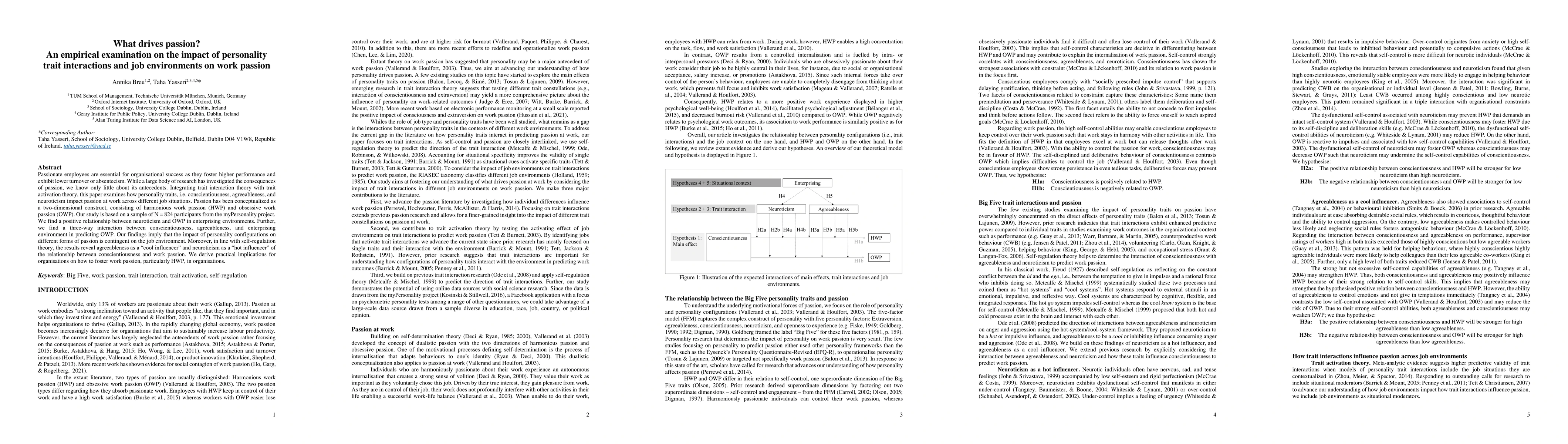 Thumbnail for What drives passion? An empirical examination on the impact of
  personality trait interactions and job environments on work passion