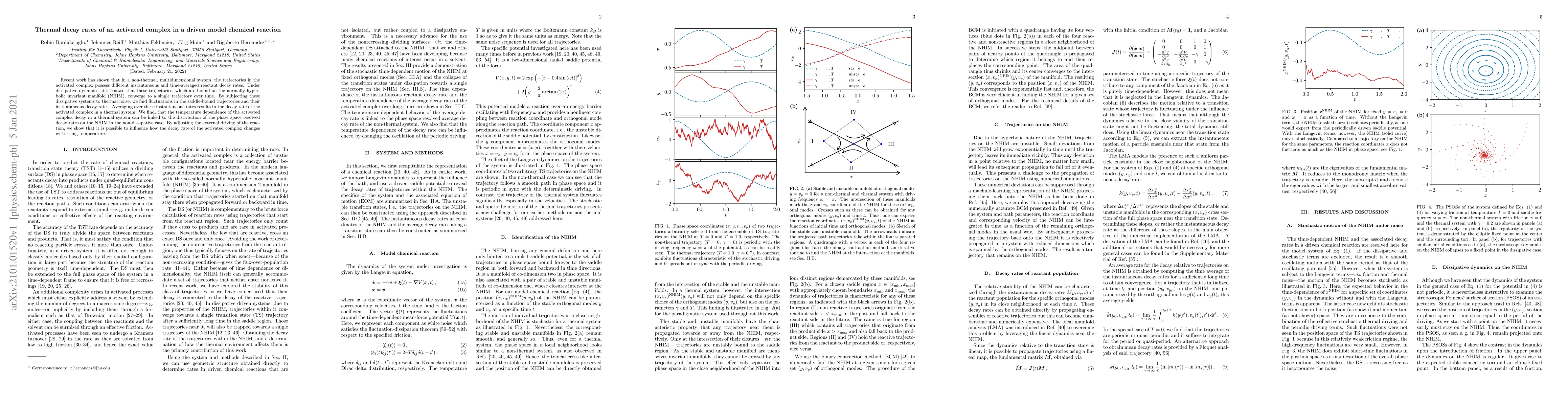 Thumbnail for Thermal decay rates of an activated complex in a driven model chemical
  reaction