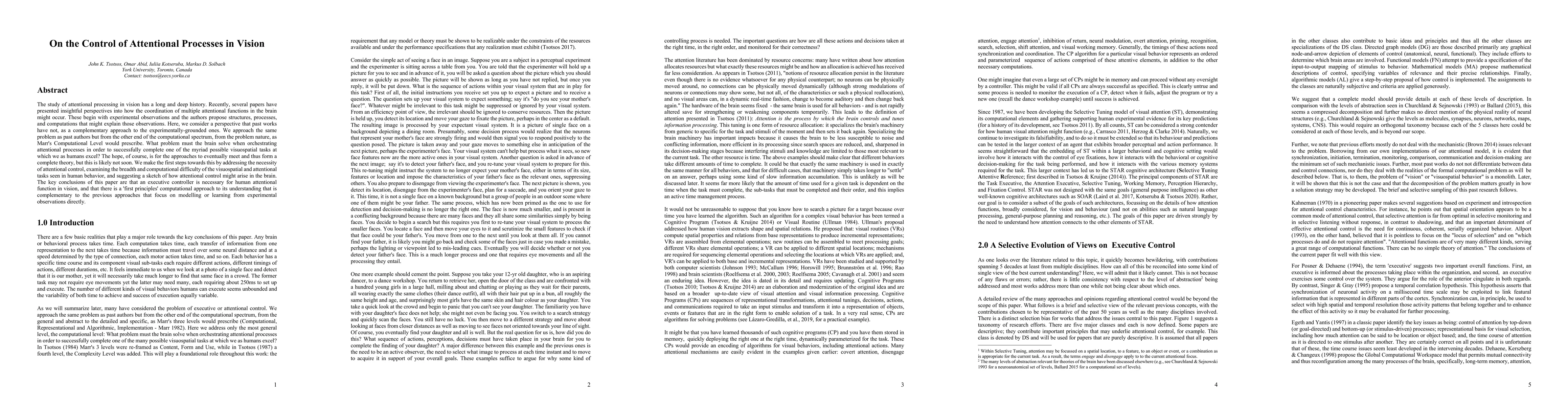 Thumbnail for On the Control of Attentional Processes in Vision