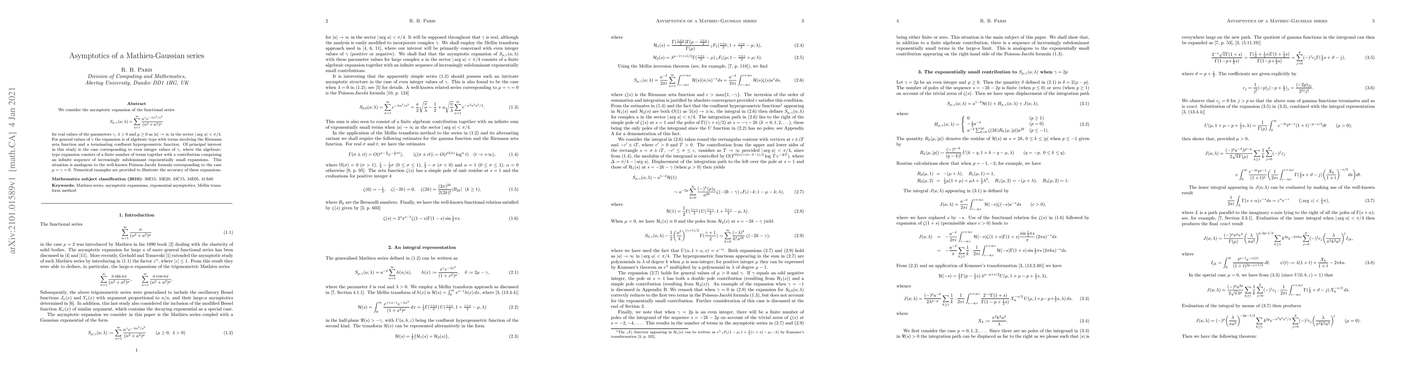 Thumbnail for Asymptotics of a Mathieu-Gaussian series
