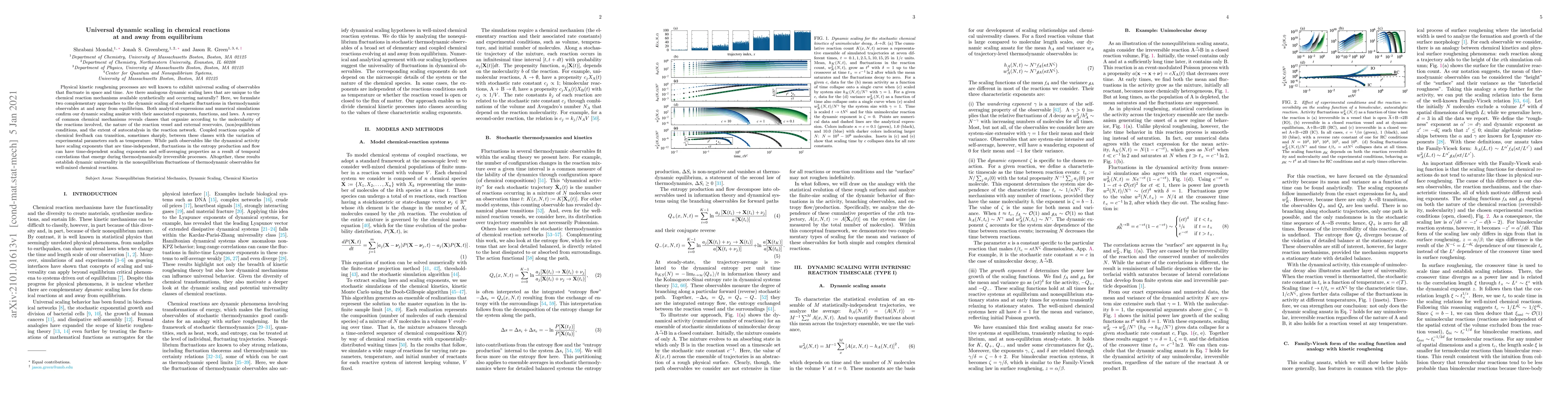 Thumbnail for Universal dynamic scaling in chemical reactions at and away from
  equilibrium