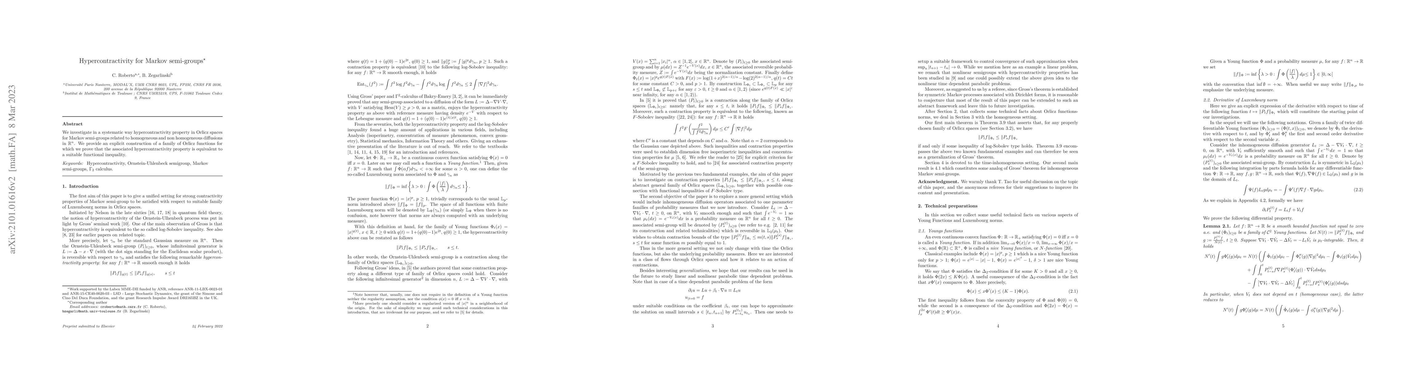 Thumbnail for Hypercontractivity for Markov Semigroups
