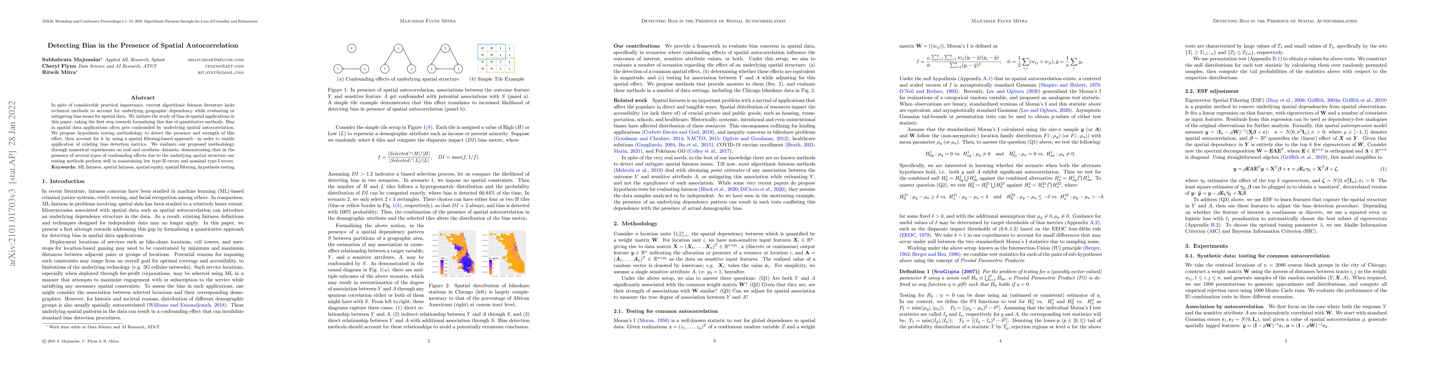 Thumbnail for Detecting Bias in the Presence of Spatial Autocorrelation