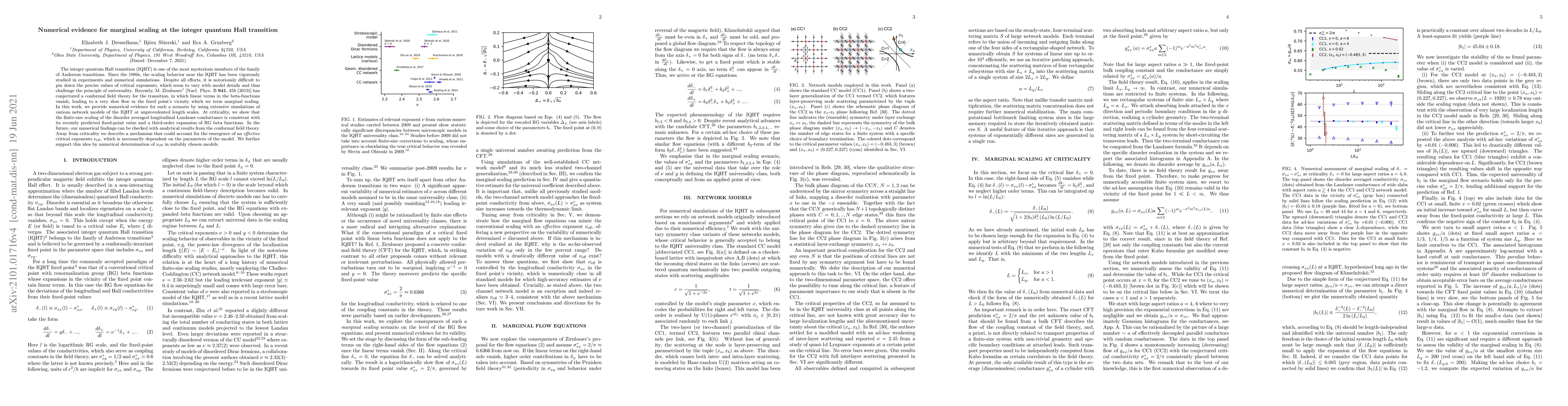 Thumbnail for Numerical evidence for marginal scaling at the integer quantum Hall
  transition