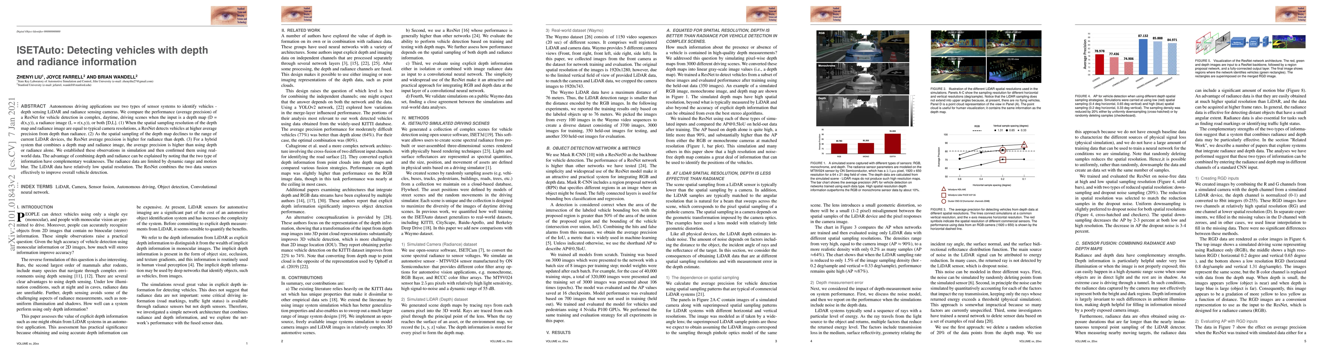 Thumbnail for ISETAuto: Detecting vehicles with depth and radiance information