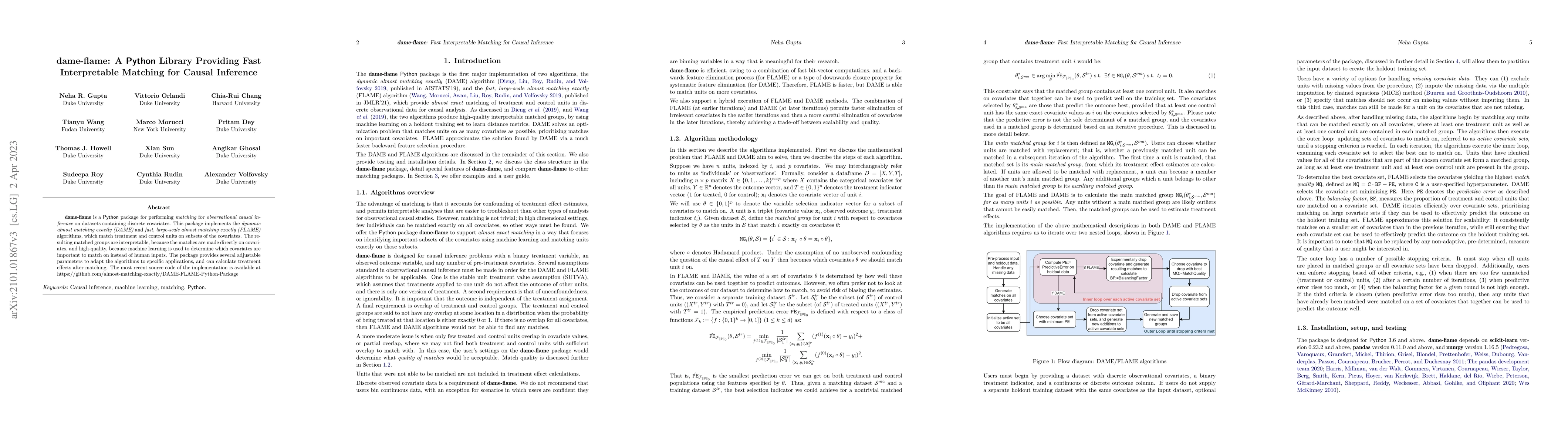 Thumbnail for dame-flame: A Python Library Providing Fast Interpretable Matching for
  Causal Inference
