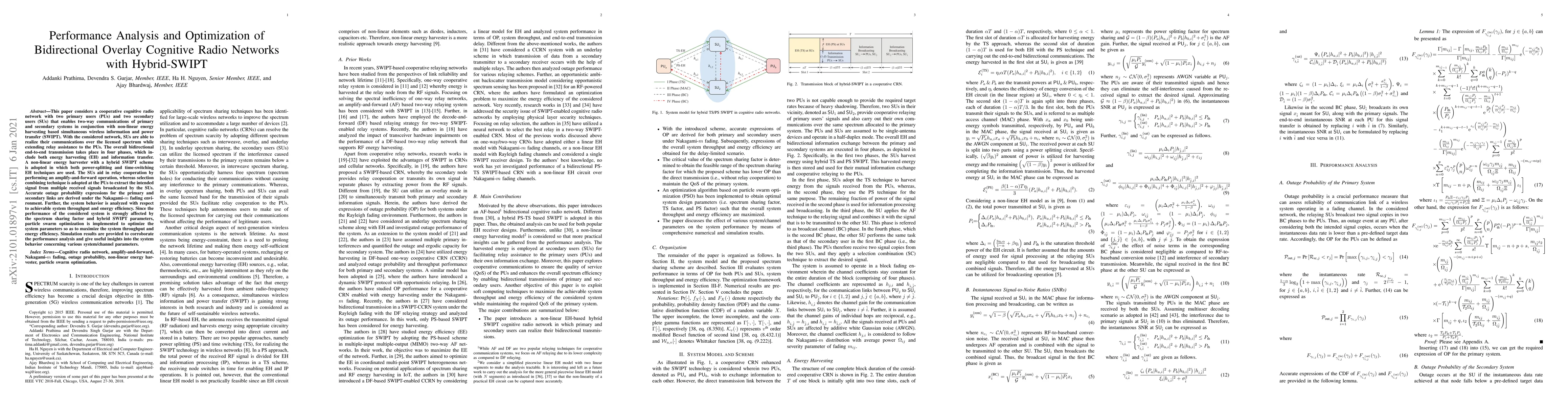 Thumbnail for Performance Analysis and Optimization of Bidirectional Overlay Cognitive
  Radio Networks with Hybrid-SWIPT