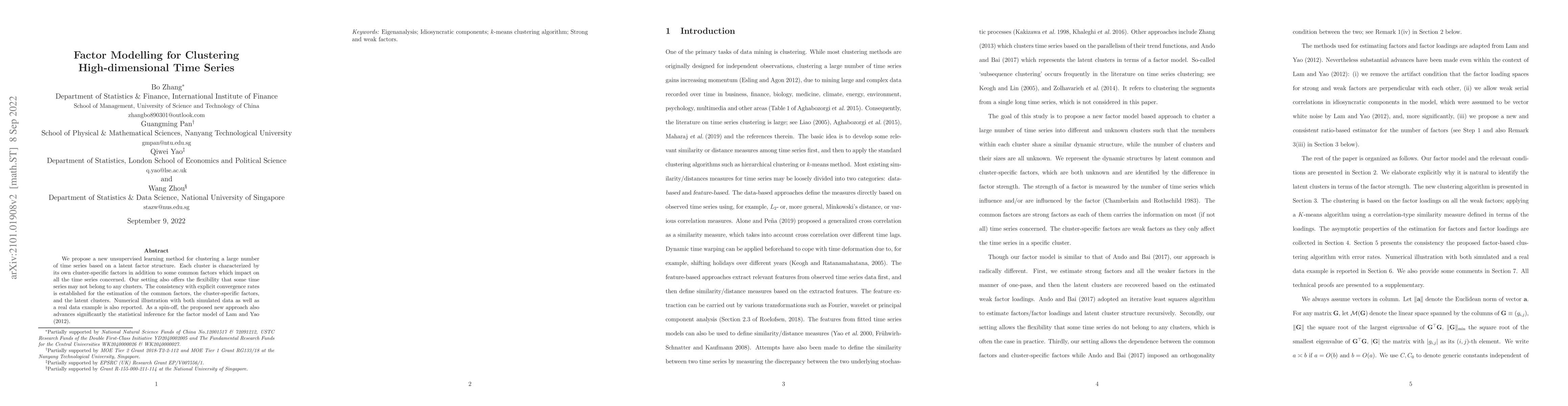 Thumbnail for Factor Modelling for Clustering High-dimensional Time Series