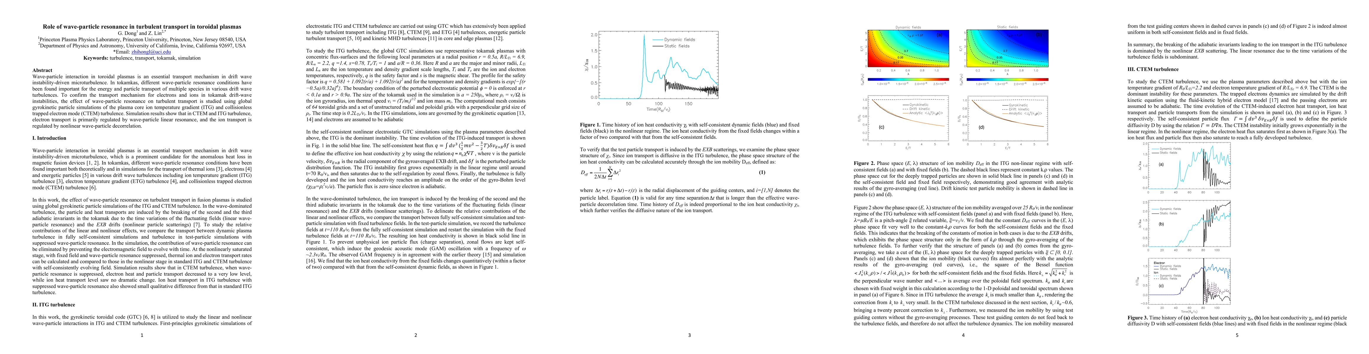 Thumbnail for Role of wave-particle resonance in turbulent transport in toroidal
  plasmas
