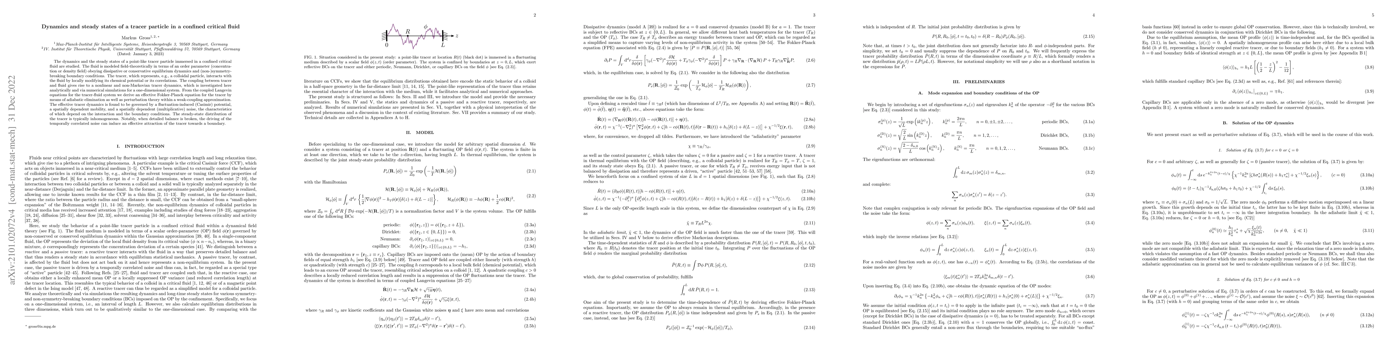 Thumbnail for Dynamics and steady states of a tracer particle in a confined critical
  fluid
