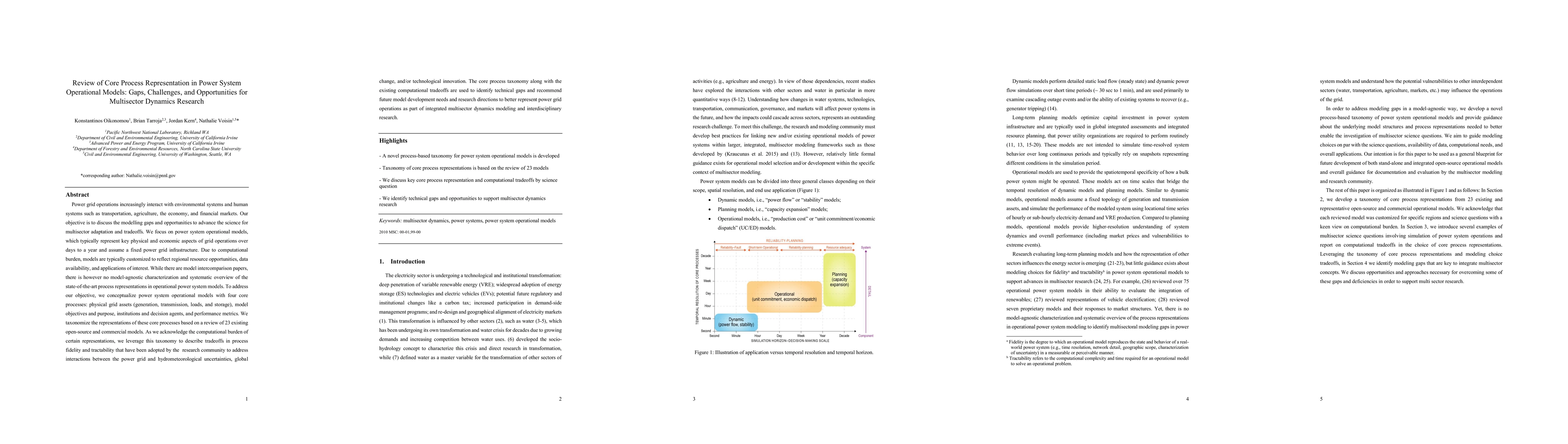 Thumbnail for Review of Core Process Representation in Power System Operational
  Models: Gaps, Challenges, and Opportunities for Multisector Dynamics Research