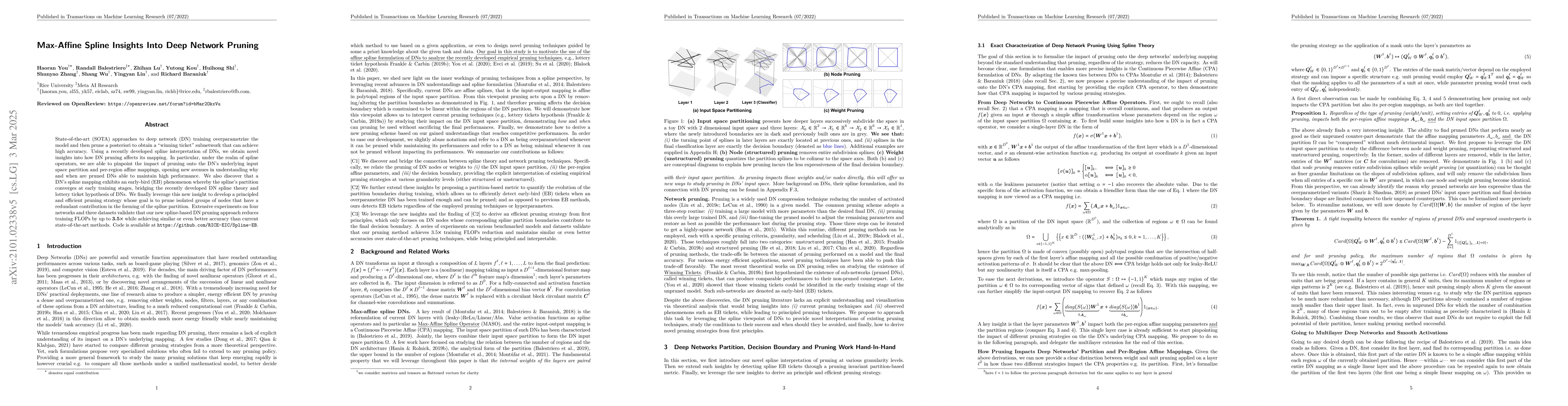 Thumbnail for Max-Affine Spline Insights Into Deep Network Pruning