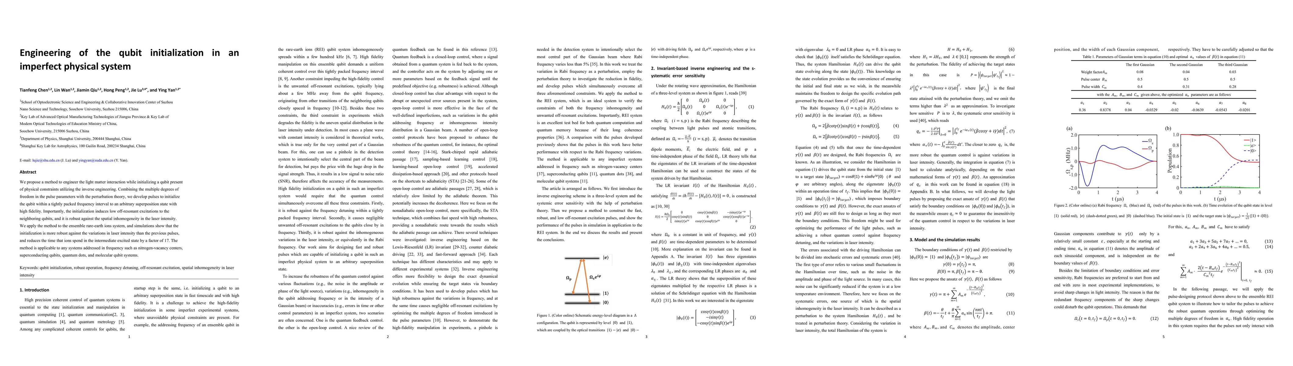 Thumbnail for Engineering of the qubit initialization in an imperfect physical system