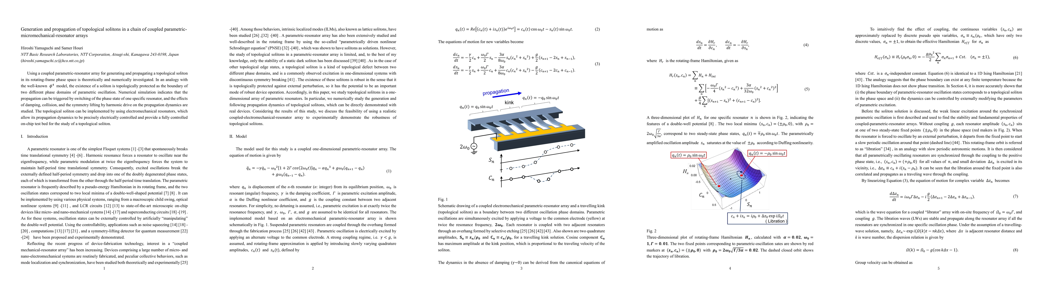 Thumbnail for Generation and propagation of topological solitons in a chain of coupled
  parametric-micromechanical-resonator arrays
