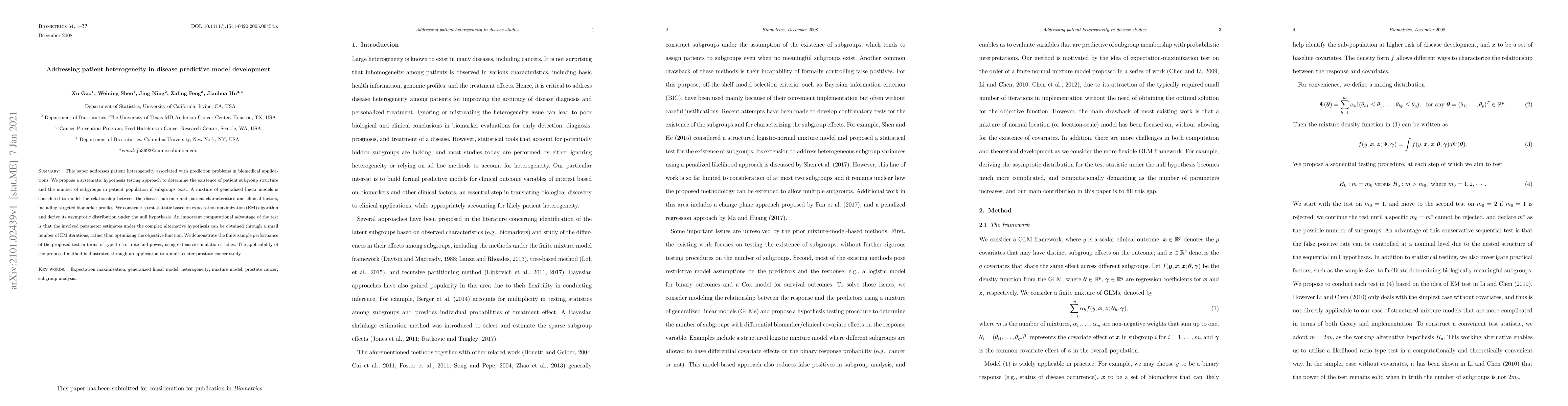Thumbnail for Addressing patient heterogeneity in disease predictive model development