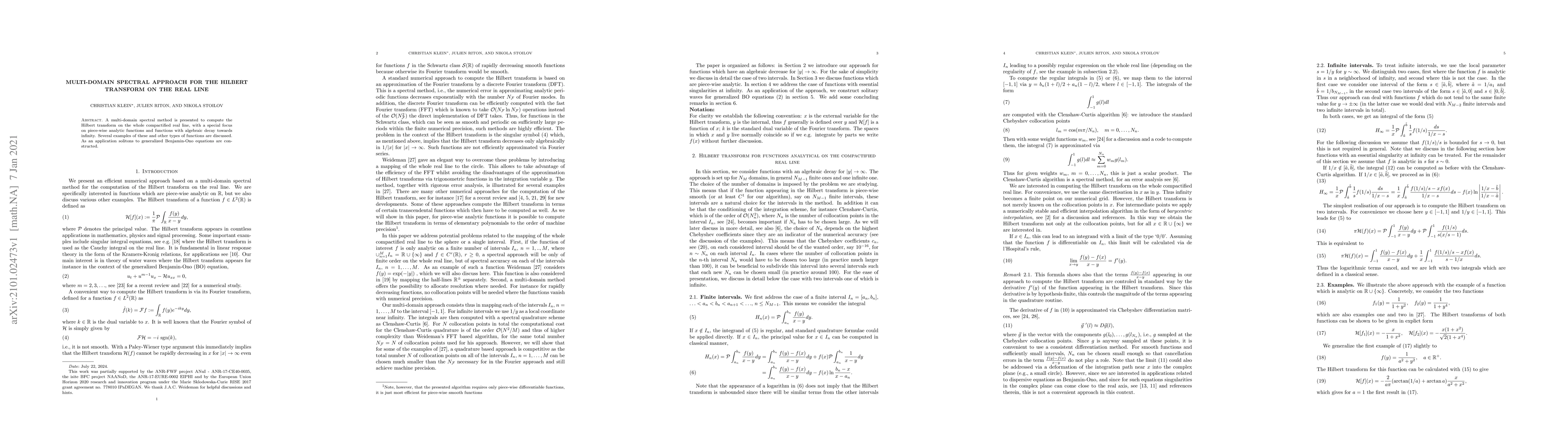 Thumbnail for Multi-domain spectral approach for the Hilbert transform on the real
  line