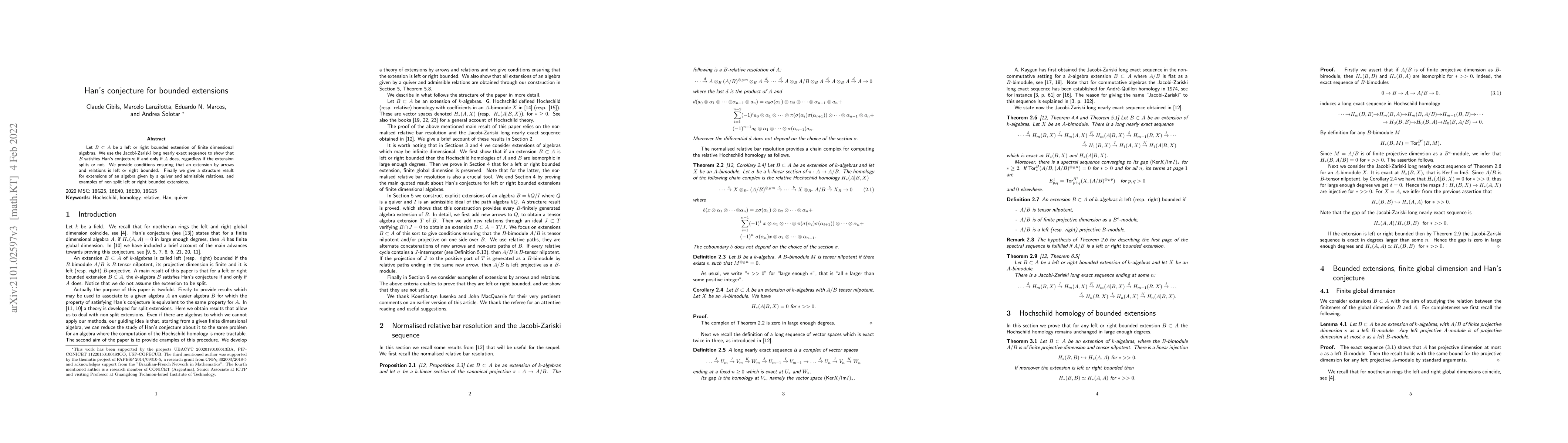 Thumbnail for Han's conjecture for bounded extensions