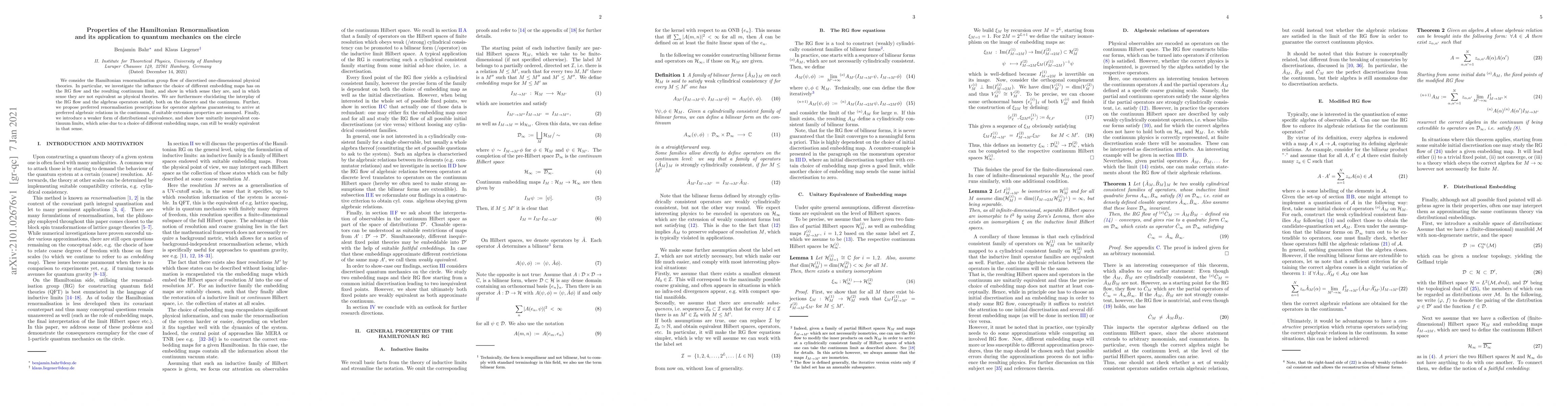 Thumbnail for Properties of the Hamiltonian Renormalisation and its application to
  quantum mechanics on the circle