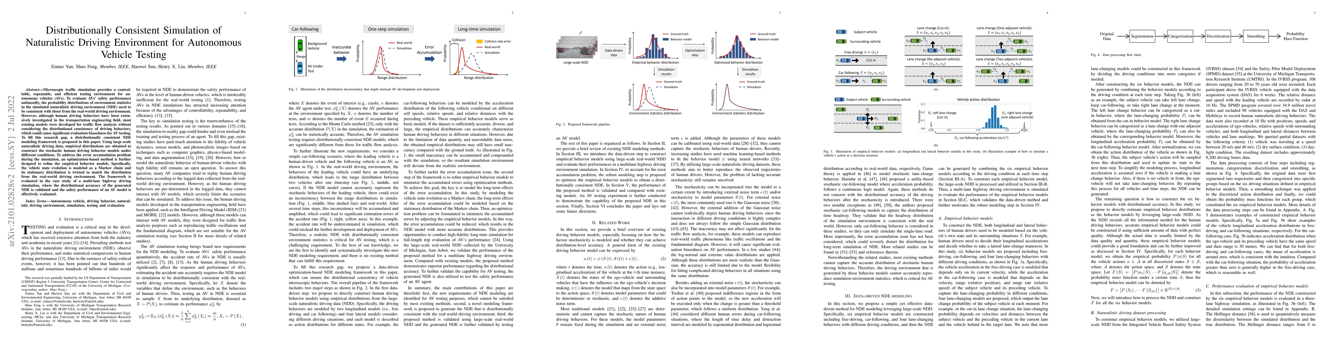 Thumbnail for Distributionally Consistent Simulation of Naturalistic Driving
  Environment for Autonomous Vehicle Testing