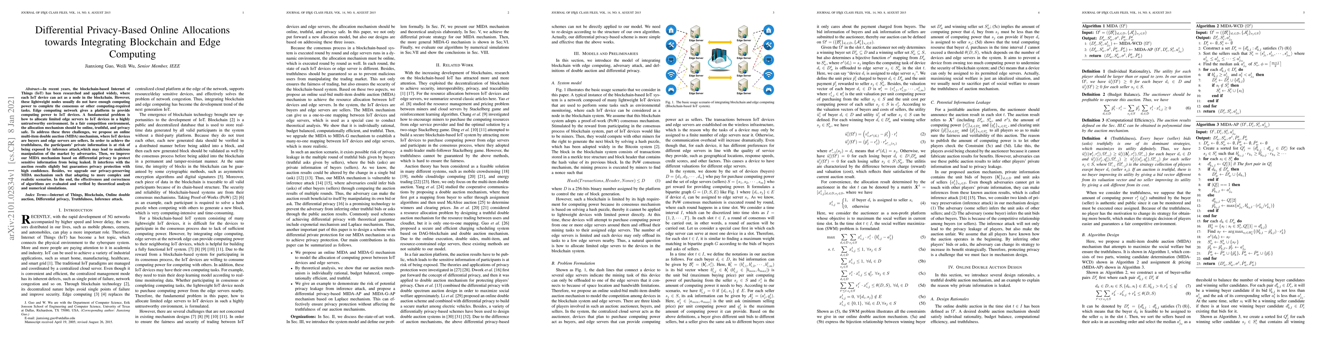 Thumbnail for Differential Privacy-Based Online Allocations towards Integrating
  Blockchain and Edge Computing