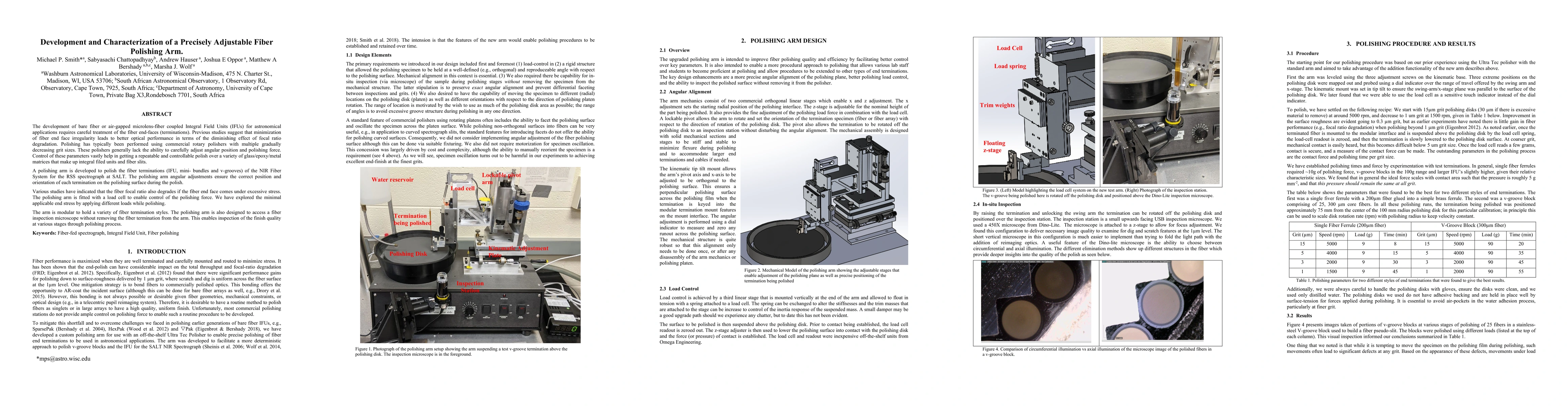 Thumbnail for Development and Characterization of a Precisely Adjustable Fiber
  Polishing Arm