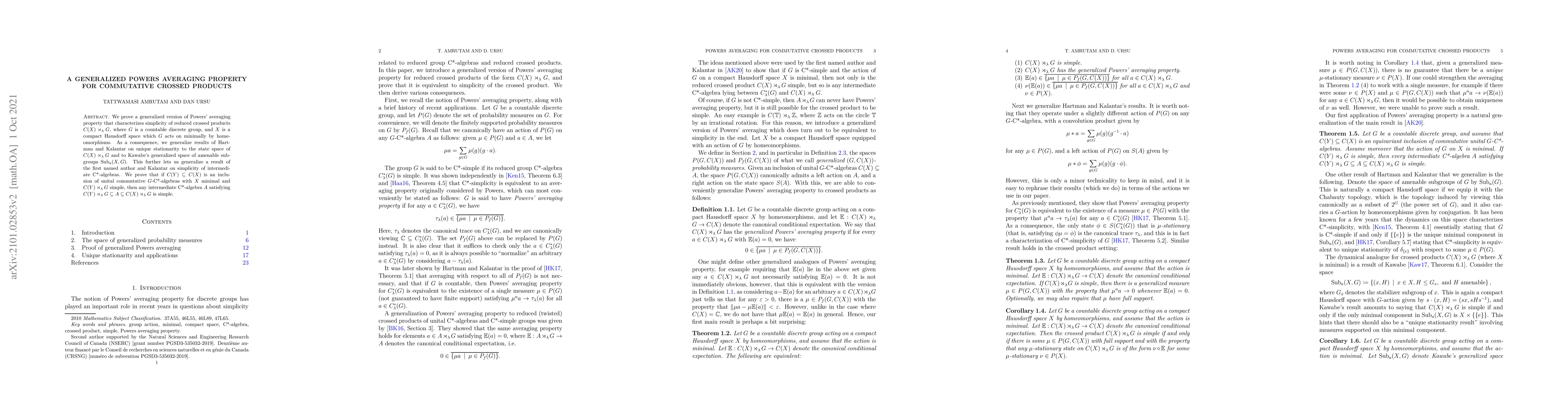 Thumbnail for A generalized Powers averaging property for commutative crossed products