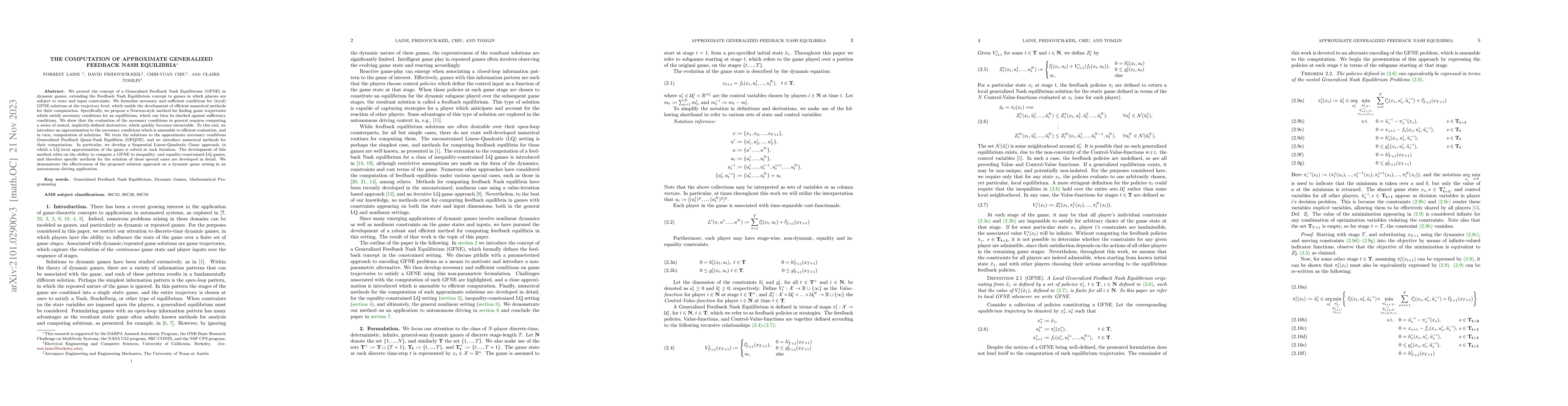 Thumbnail for The Computation of Approximate Generalized Feedback Nash Equilibria