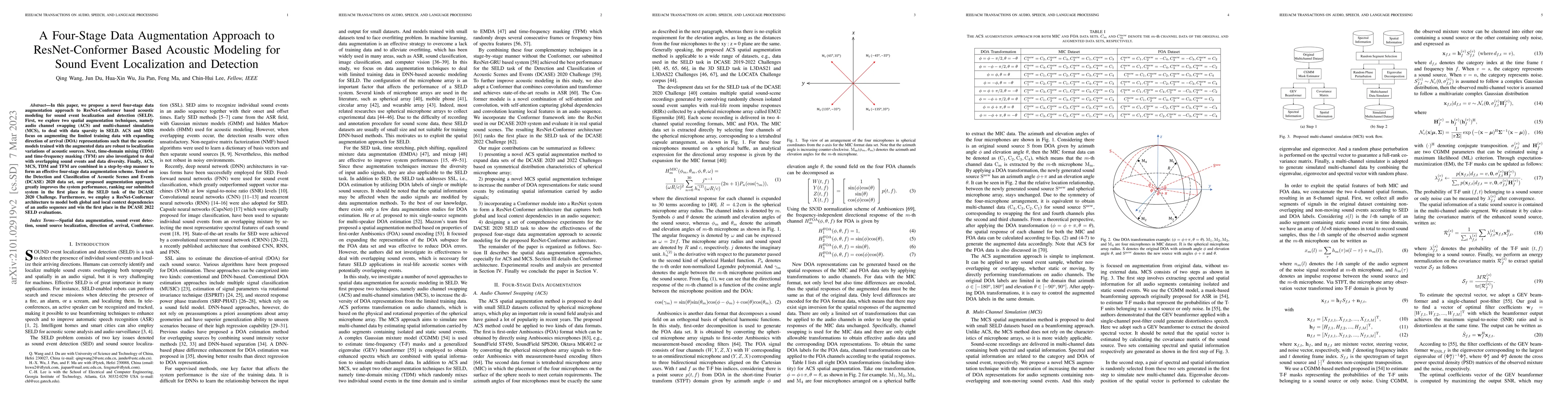 Thumbnail for A Four-Stage Data Augmentation Approach to ResNet-Conformer Based
  Acoustic Modeling for Sound Event Localization and Detection