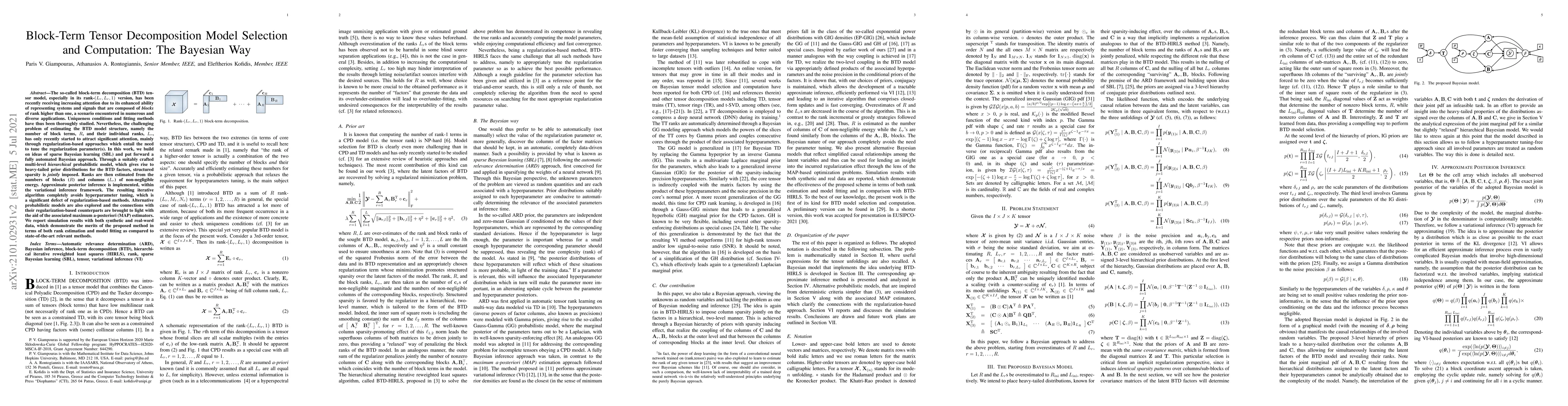 Thumbnail for Block-Term Tensor Decomposition Model Selection and Computation: The
  Bayesian Way