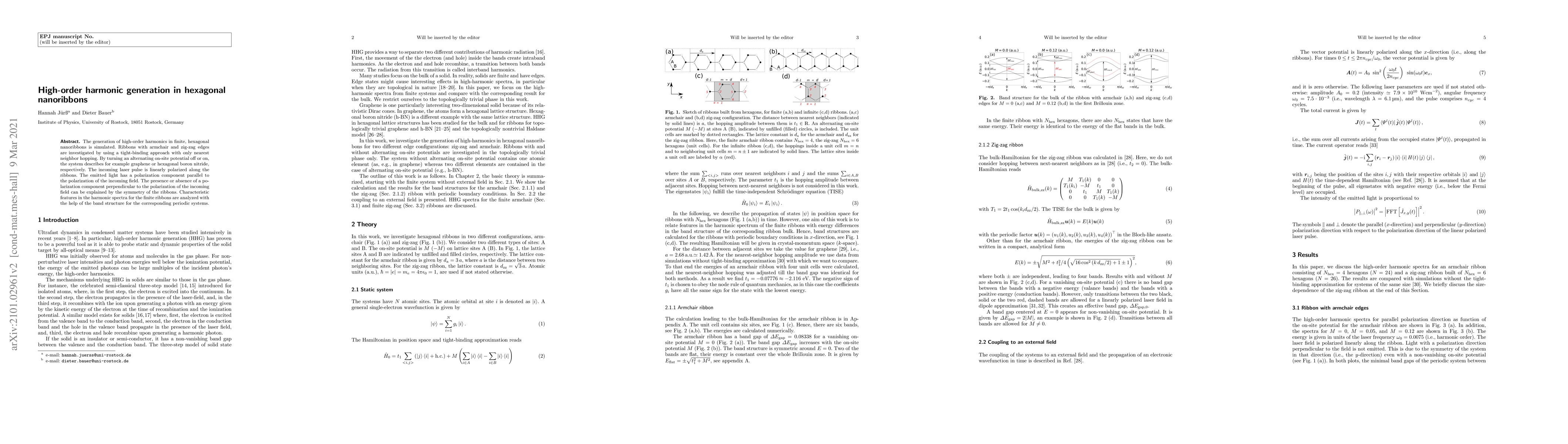 Thumbnail for High-order harmonic generation in hexagonal nanoribbons