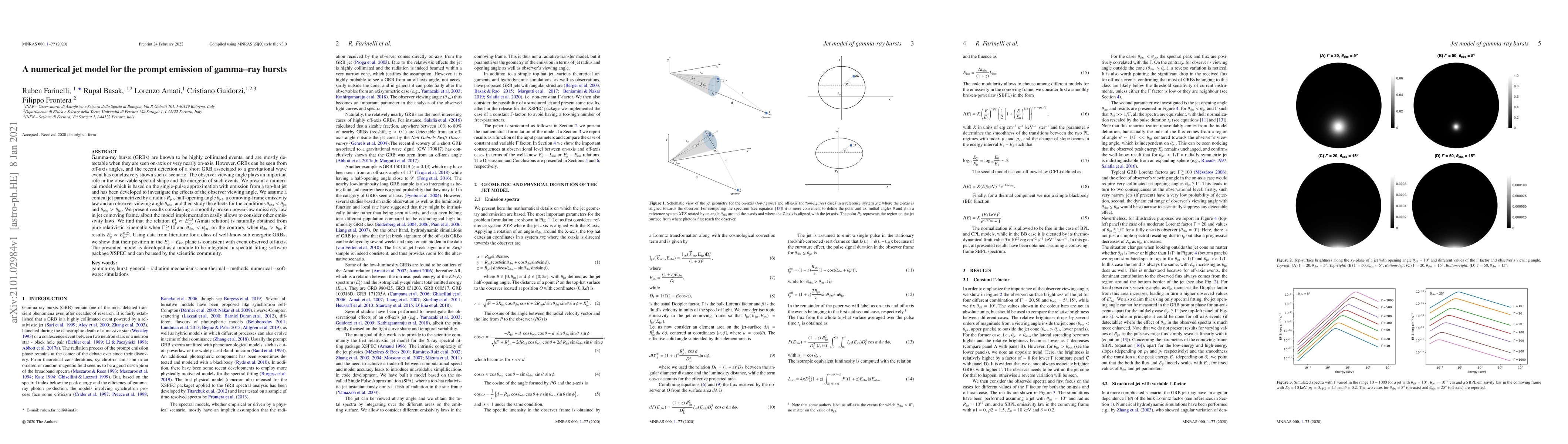 Thumbnail for A numerical jet model for the prompt emission of gamma-ray bursts