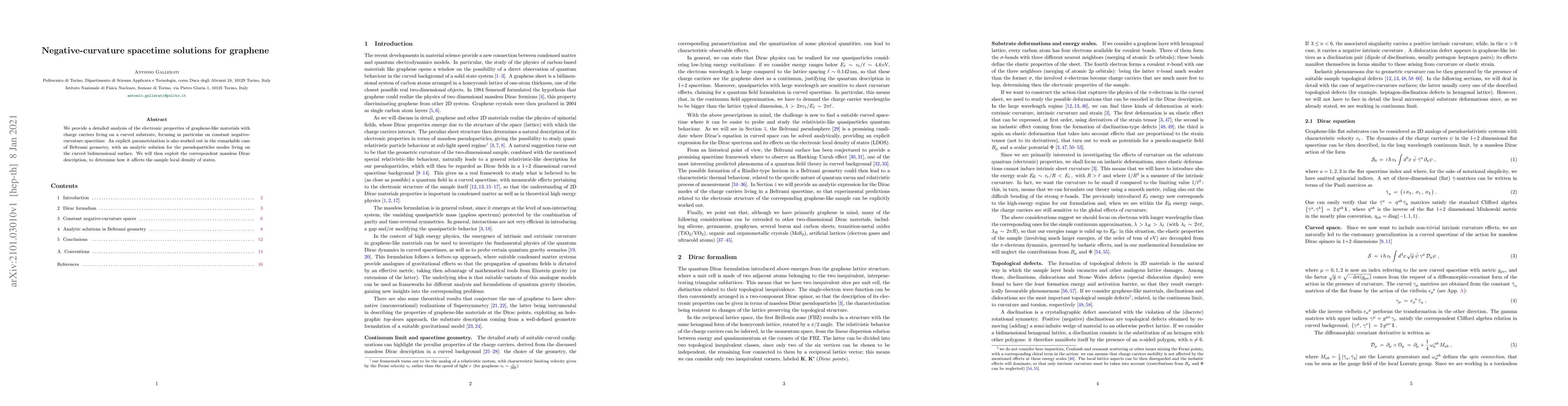 Thumbnail for Negative-curvature spacetime solutions for graphene