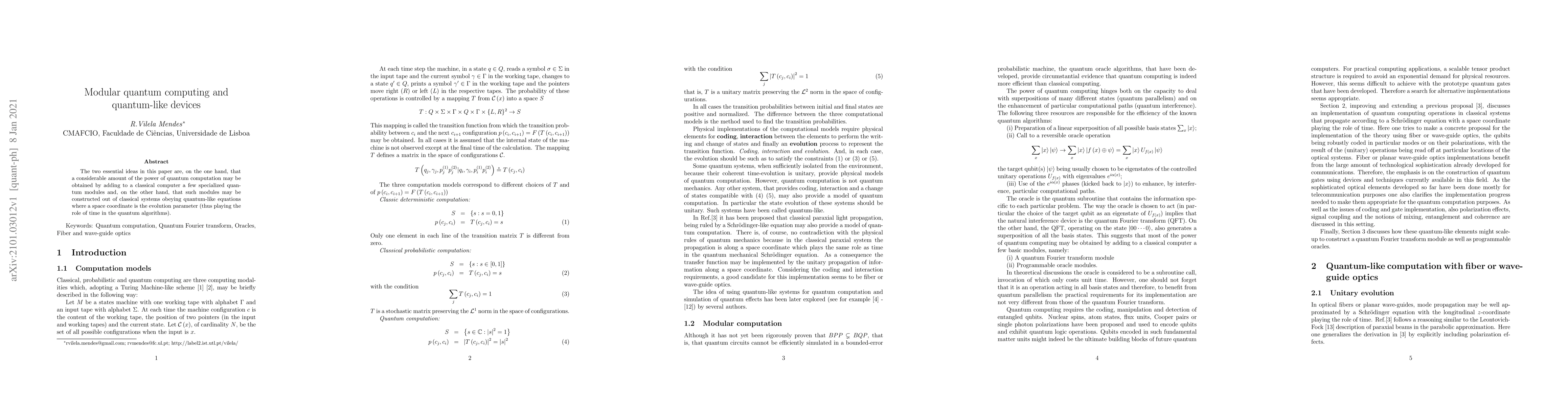Thumbnail for Modular quantum computing and quantum-like devices