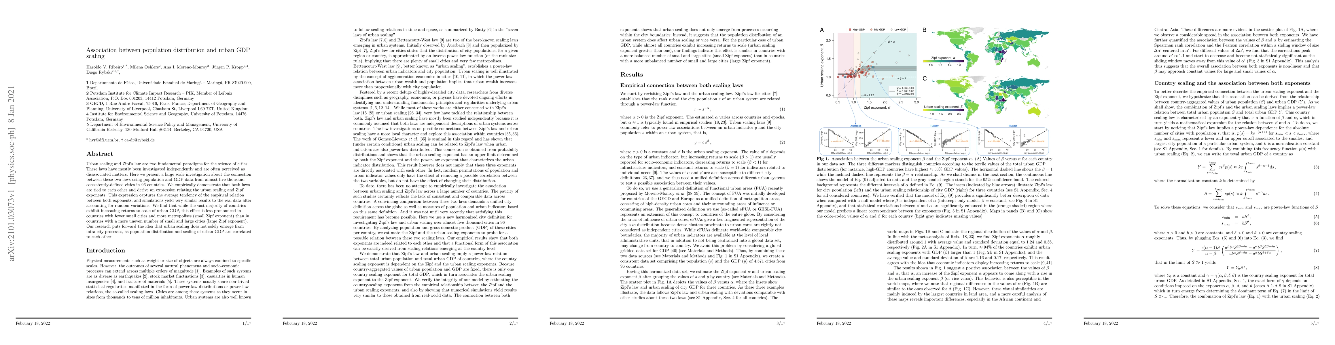 Thumbnail for Association between population distribution and urban GDP scaling