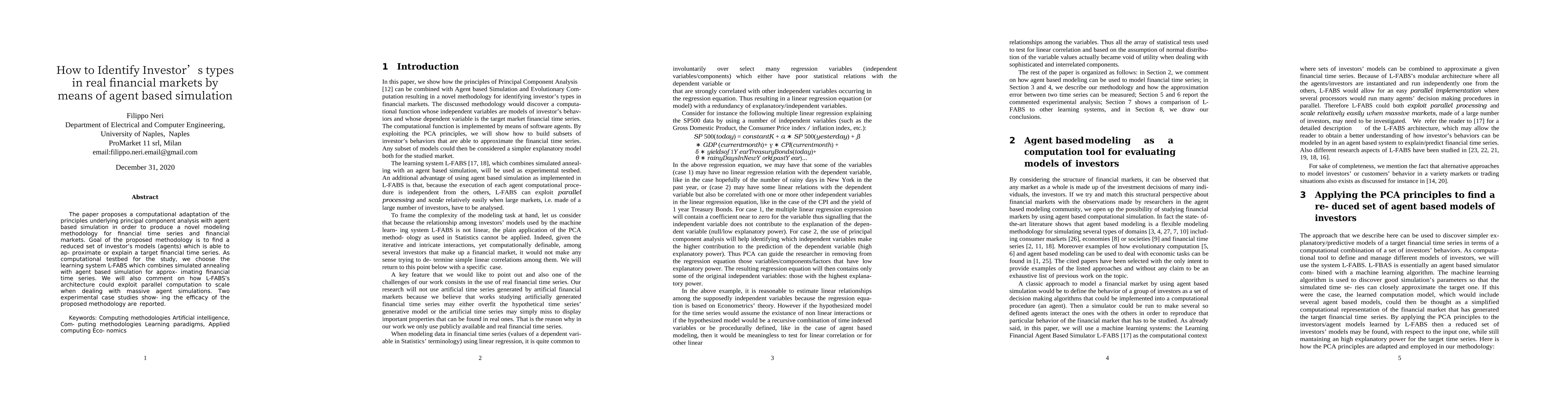 Thumbnail for How to Identify Investor's types in real financial markets by means of
  agent based simulation