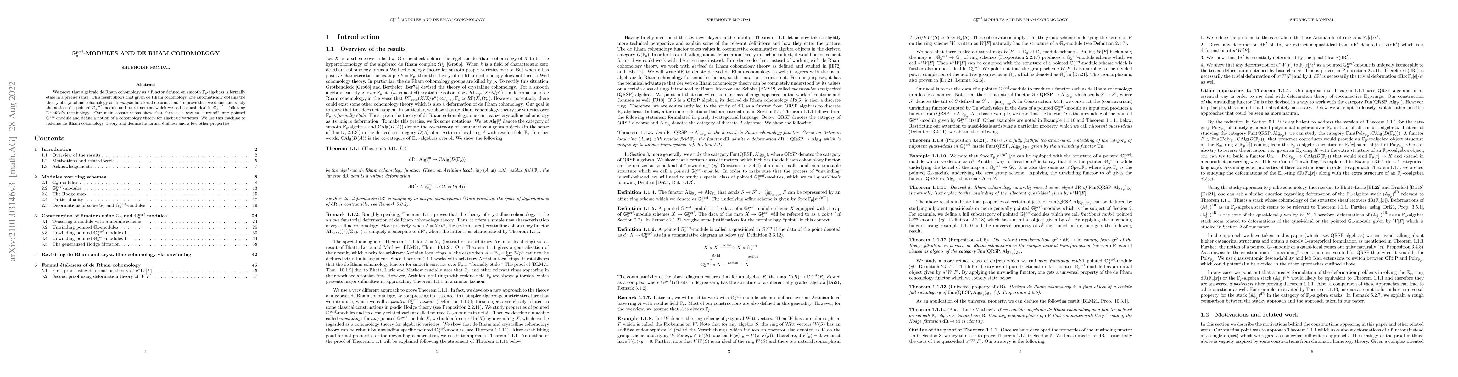 Thumbnail for G_a^{perf}-modules and de Rham Cohomology