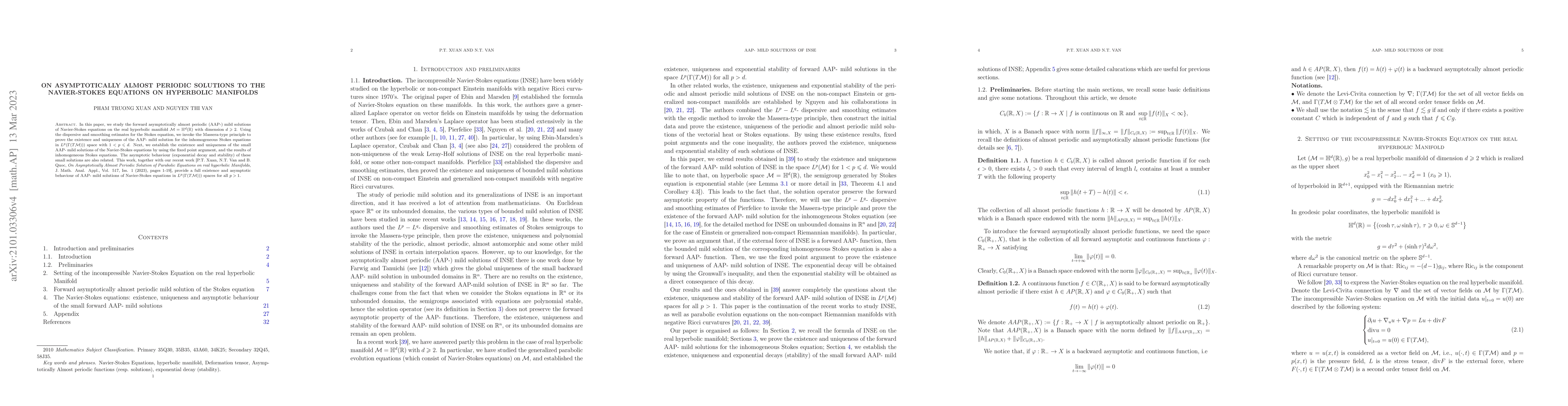 Thumbnail for On asymptotically almost periodic solutions to the Navier-Stokes
  equations on hyperbolic manifolds