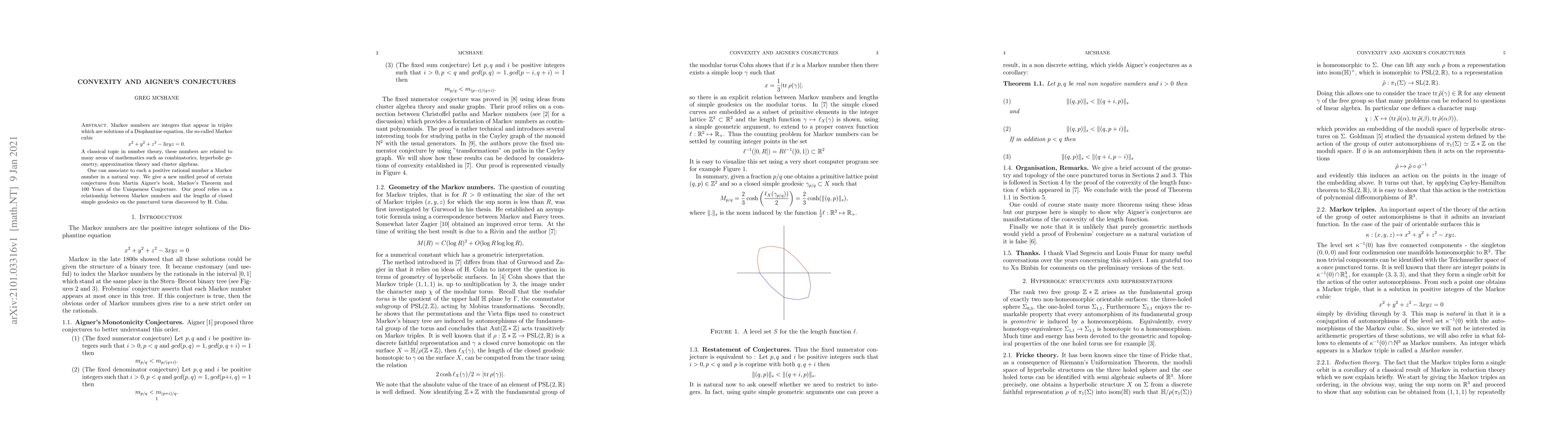 Thumbnail for Convexity and Aigner's Conjectures