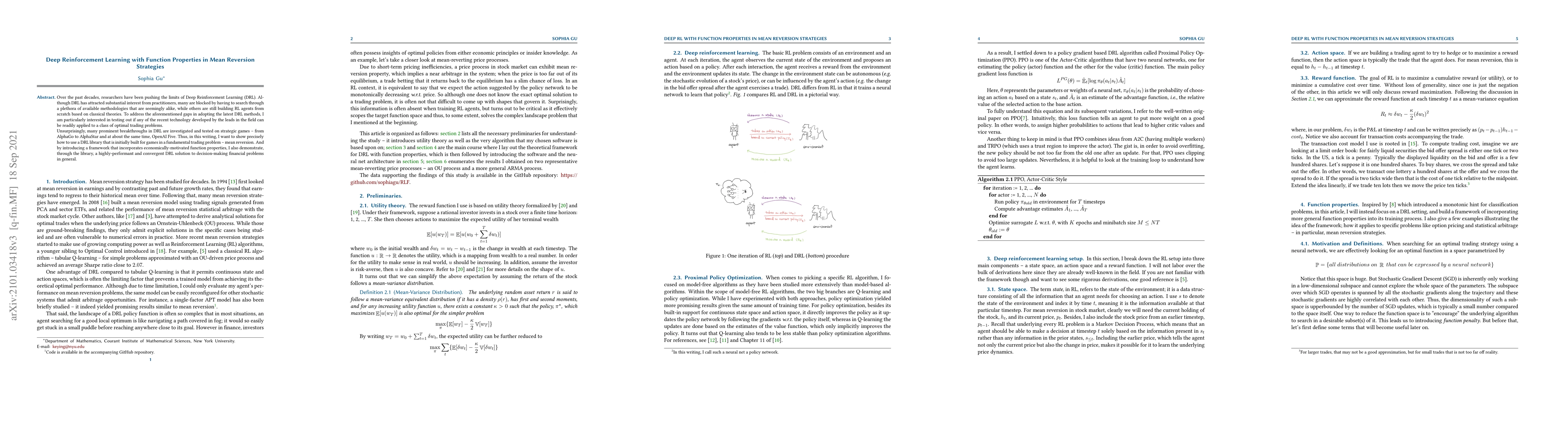 Thumbnail for Deep Reinforcement Learning with Function Properties in Mean Reversion
  Strategies